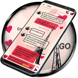 دانلود SMS Theme Love Paris - pink