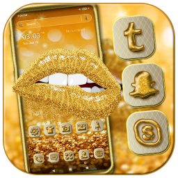 دانلود Gold Glitter Lips Theme