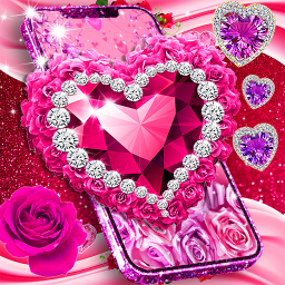 دانلود Diamond rose glitter wallpaper