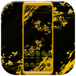 دانلود Yellow Black Flower Theme