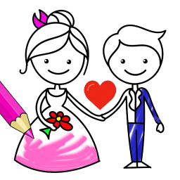 دانلود Bride And Groom Wedding Coloring Pages Game