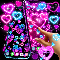 دانلود Neon hearts live wallpaper