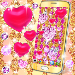 دانلود Golden diamond heart wallpaper