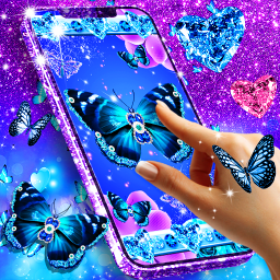 دانلود Blue glitz butterfly wallpaper