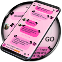 SMS Theme Ribbon Black - pink
