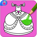 Dresses Coloring Pages ( Glitter Game For Girls )
