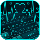 Animated Neon Heart Keyboard Theme