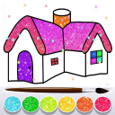 Glitter House Coloring and Drawing