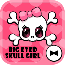 Cute Wallpaper Big Eyed Skull Girl Theme