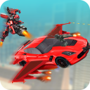 Red Robot Ranger Flying Power Car Transform 2020