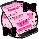 SMS Messages Ribbon Pink Black
