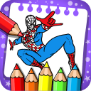 spider super heroes coloring cartoon game of woman