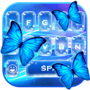 Glitter neon butterfly keyboard theme