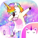 Funny Unicorn Galaxy Keyboard Theme for Girls