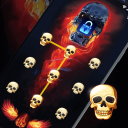 (FREE) Fire Skull - App Lock Master Theme