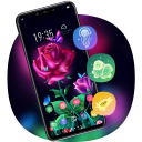 Theme for galaxy shiny roses flowers hd launcher