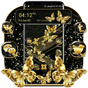 Golden Butterfly Glitter Launcher Theme