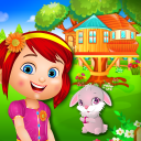 Girl Tree House - Playing With Pet