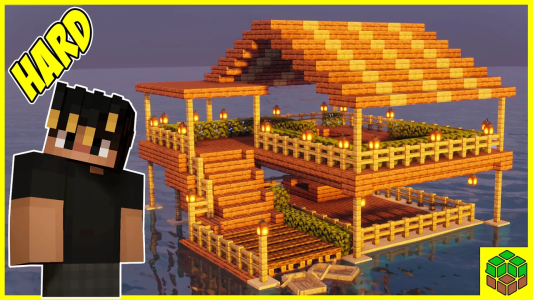  استریم ساخت و ساز در ماینکرفت - اودی ارنجی - خانه‌های سخت - آموزش ساخت خانه زیبا روی آب