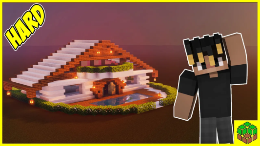  استریم ساخت و ساز در ماینکرفت - اودی ارنجی - خانه‌های سخت - آموزش ساخت خانه مدرن و جذاب