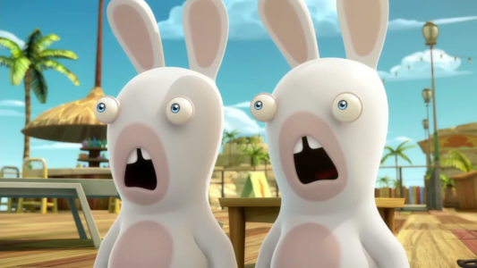 ۲-سکانسی از انیمیشن خرگوش‌های دیوانه