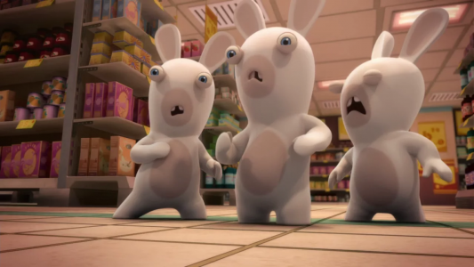 ۴-سکانسی از انیمیشن خرگوش‌های دیوانه