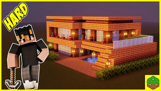  استریم ساخت و ساز در ماینکرفت - اودی ارنجی - خانه‌های سخت - آمورش ساخت خانه ویلایی در ماینکرفت