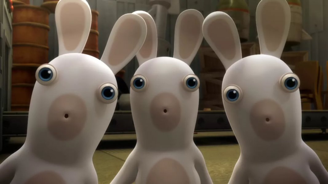 ۶-سکانسی از انیمیشن خرگوش‌های دیوانه
