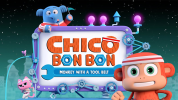 پوستر چیکو بون بون: میمونی با کمربند ابزار