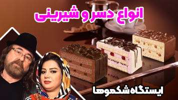 پوستر انواع دسر و شیرینی - ایستگاه شکموها
