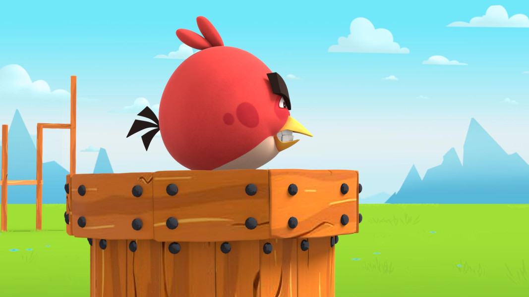 ۲-سکانسی از انیمیشن پرندگان خشمگین: داستان های تیرکمون سنگی