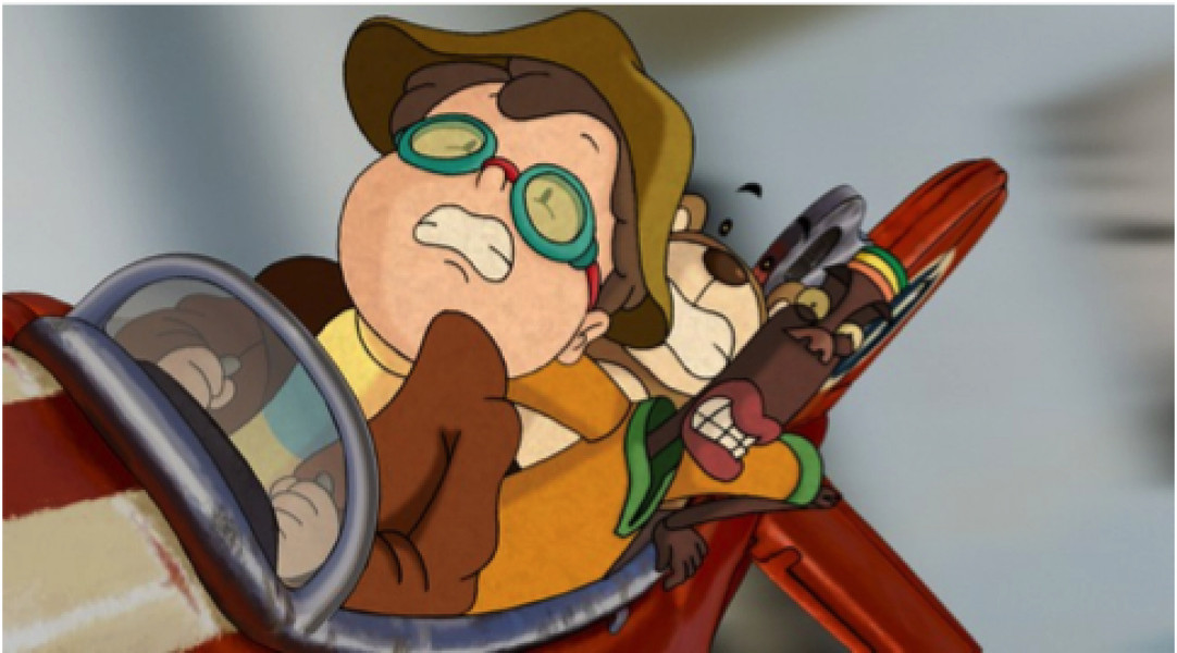 ۱-سکانسی از انیمیشن ماجراجویی با هواپیمای قرمز