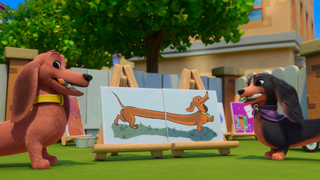 ۶-سکانسی از انیمیشن پرتزل و توله سگ ها