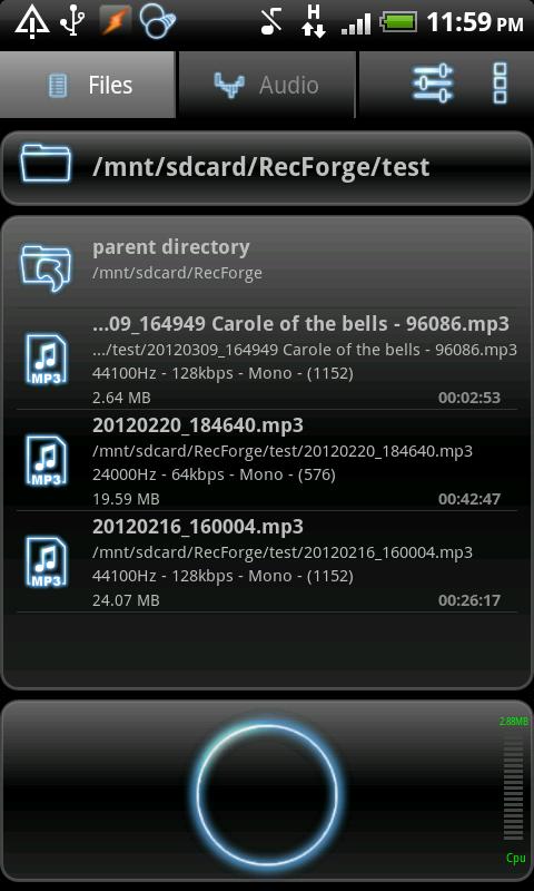 اسکرین شات 2 برنامه RecForge Lite - Audio Recorder
