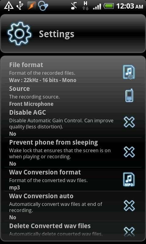 اسکرین شات 6 برنامه RecForge Lite - Audio Recorder