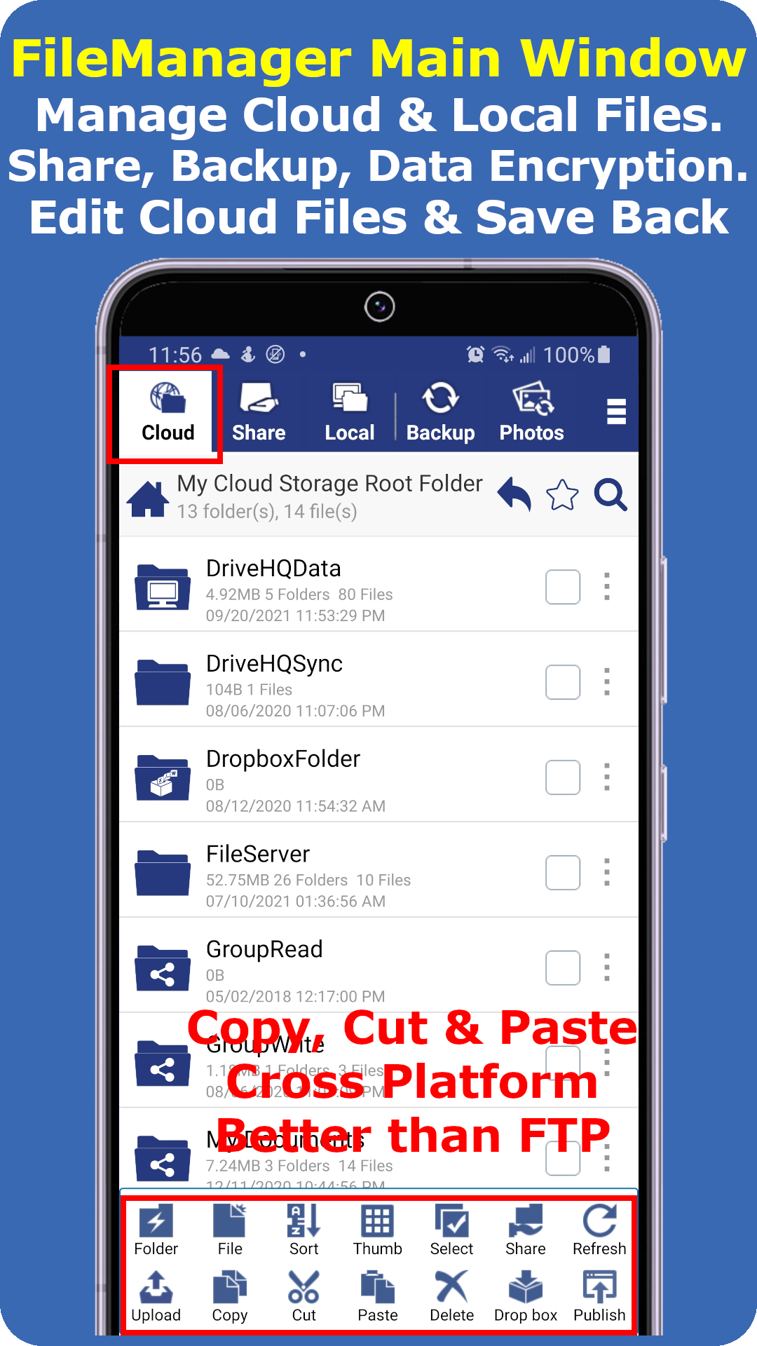 اسکرین شات 2 برنامه Cloud File Manager