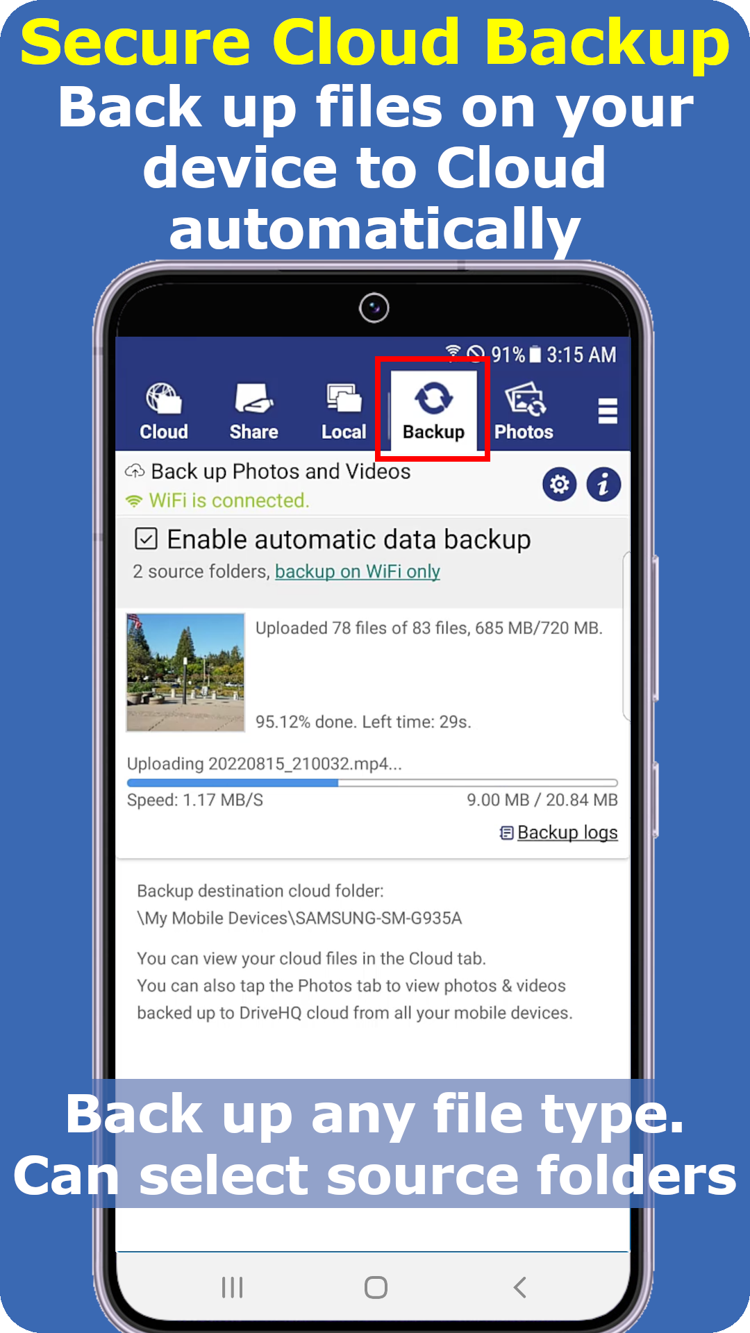 اسکرین شات 3 برنامه Cloud File Manager