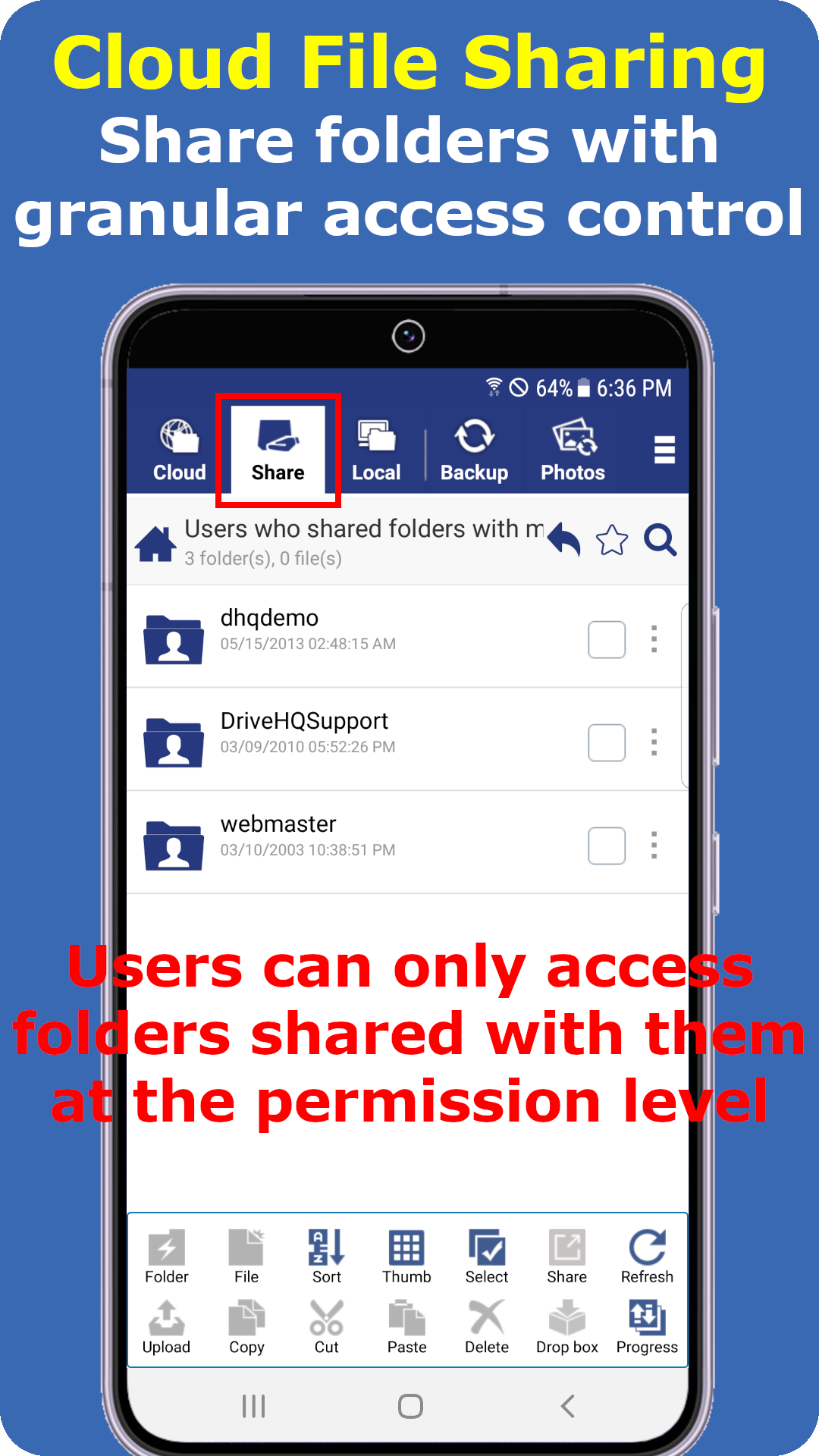 اسکرین شات 5 برنامه Cloud File Manager