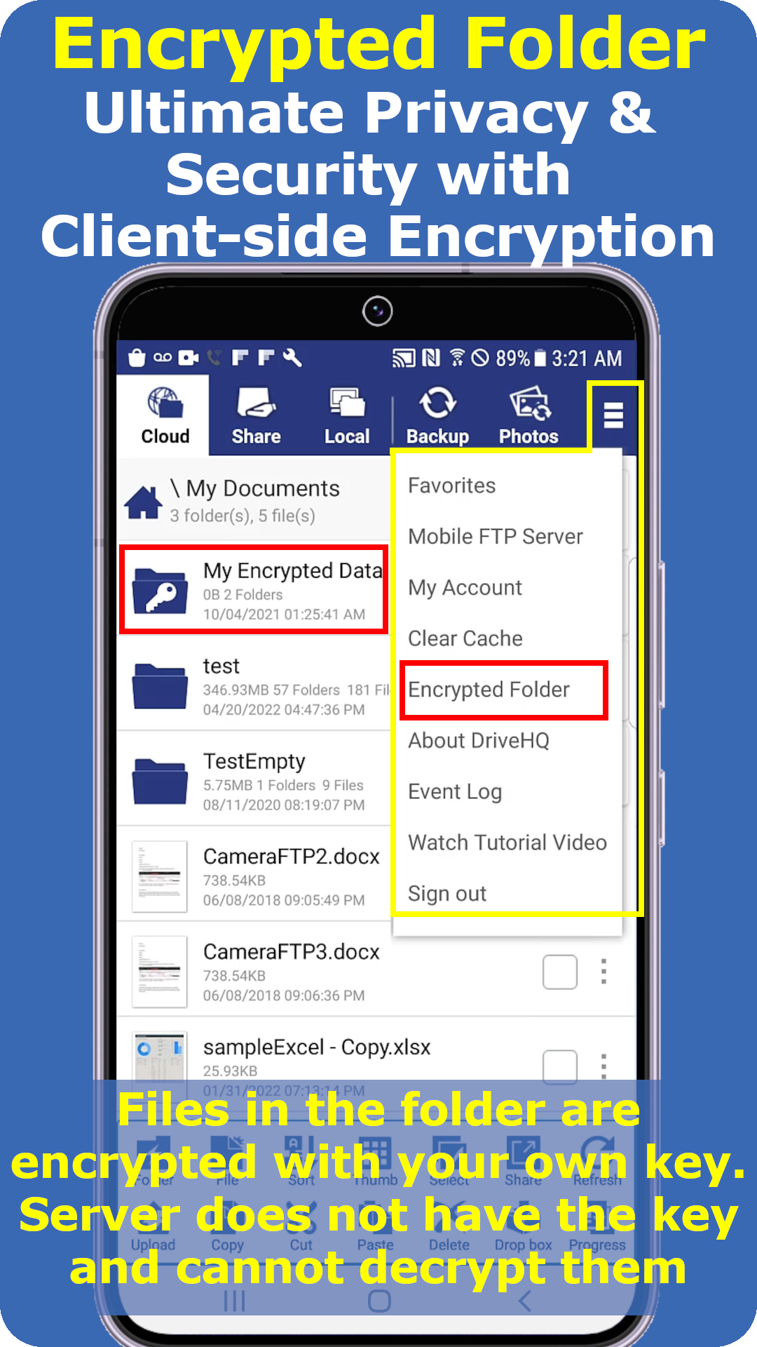 اسکرین شات 6 برنامه Cloud File Manager