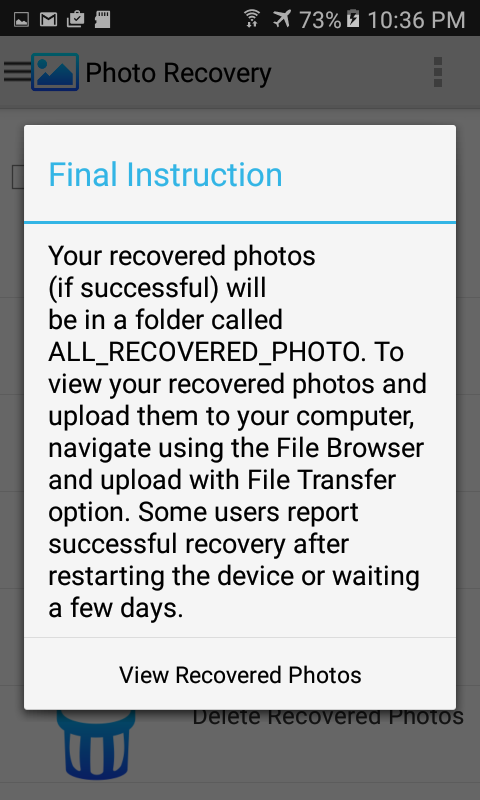 اسکرین شات 4 برنامه Photo Recovery - Image Restore