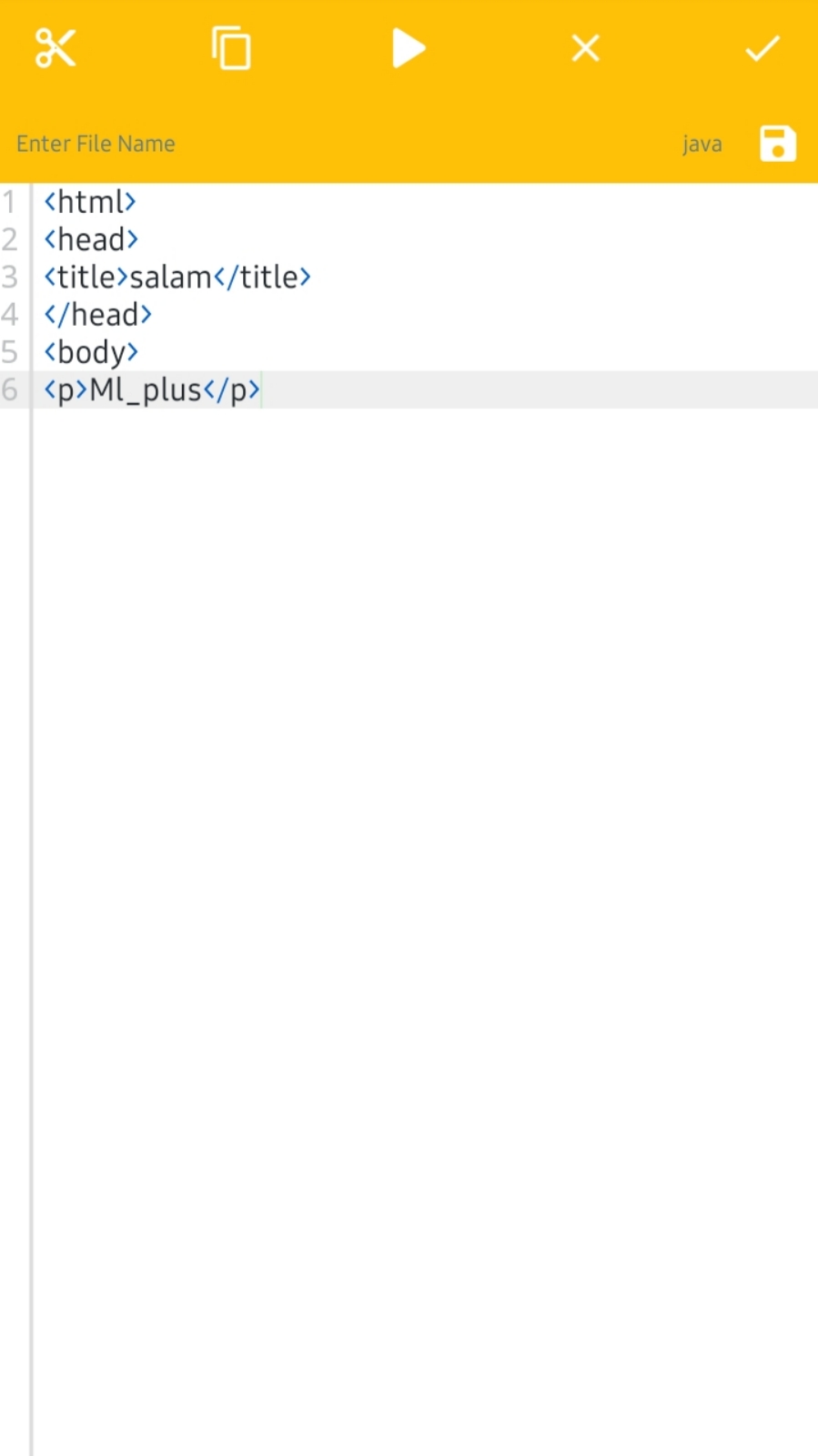 اسکرین شات 1 برنامه ویرایشگر کد HTML,JAVA,PYTHON,Css