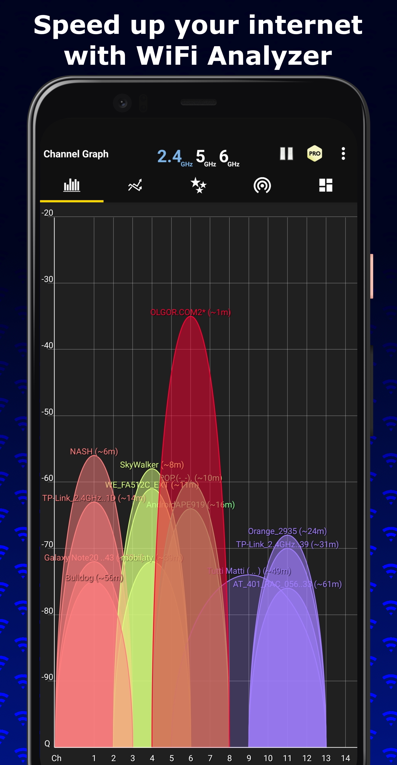 اسکرین شات 1 برنامه WiFi Analyzer
