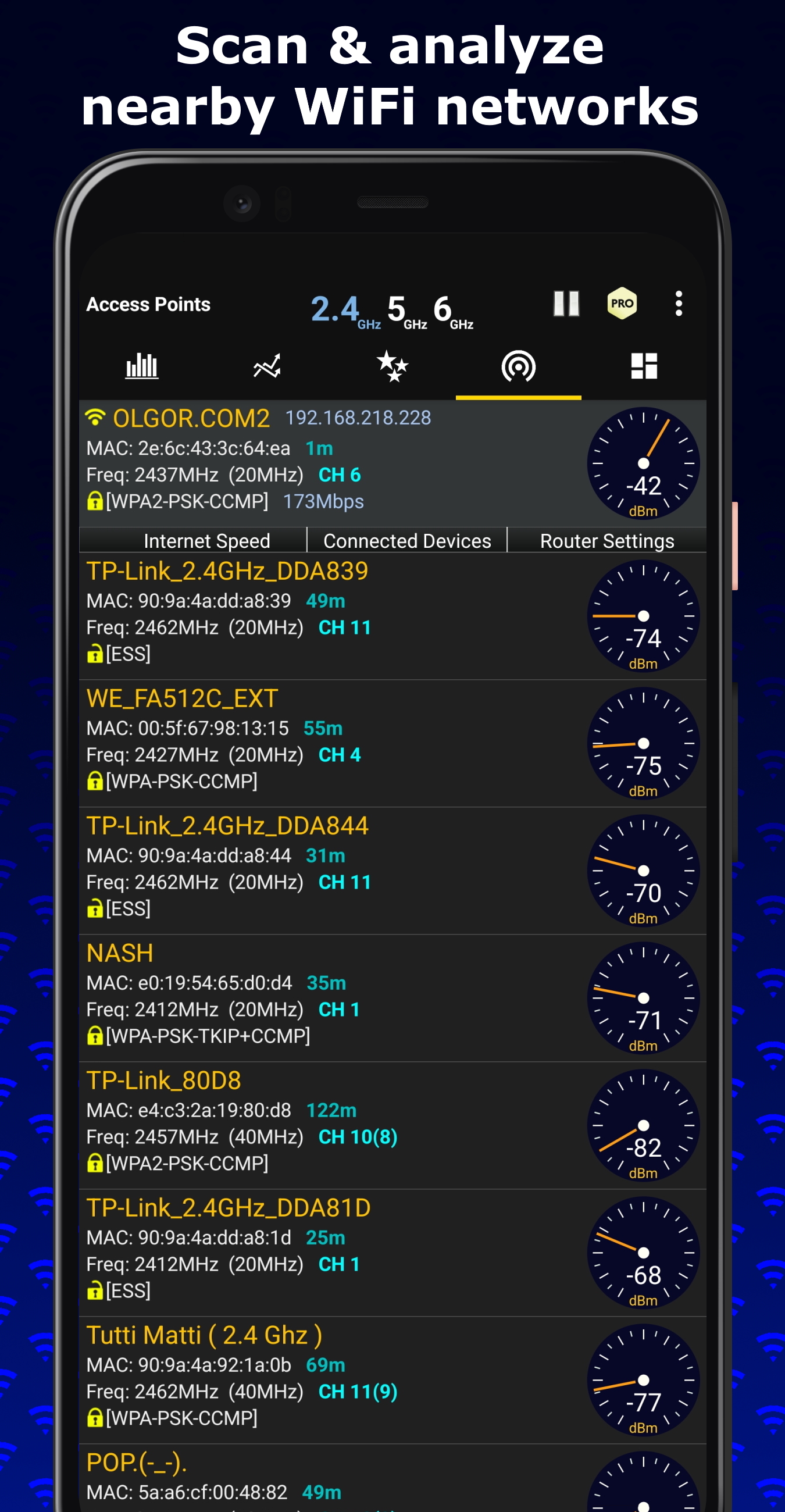 اسکرین شات 4 برنامه WiFi Analyzer