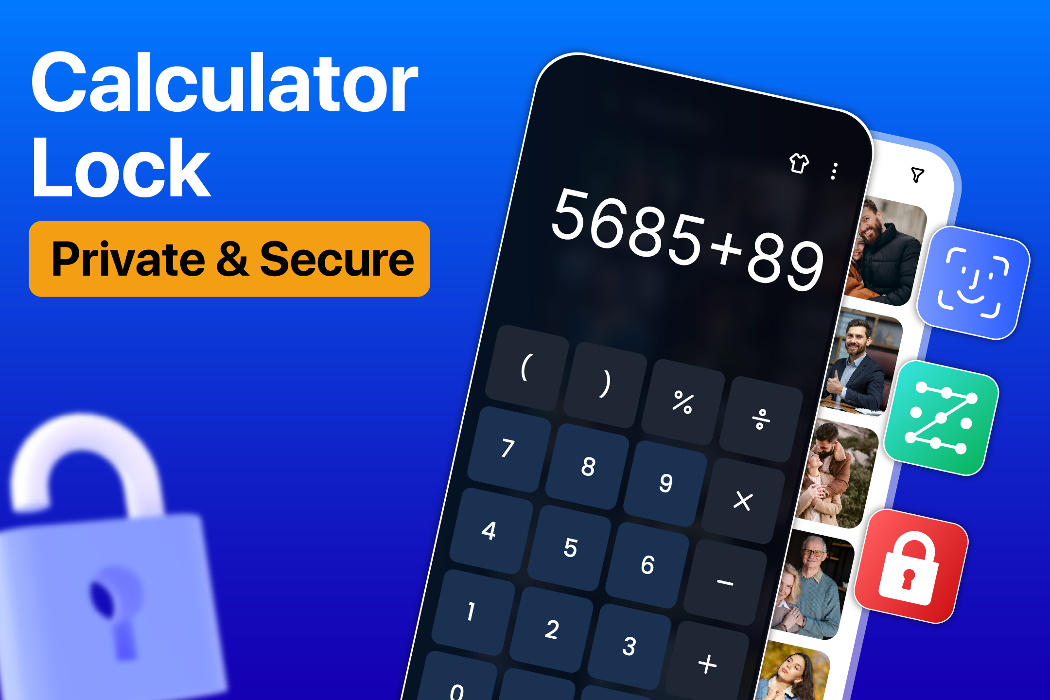 اسکرین شات 1 برنامه Calculator Lock: Secret Vault
