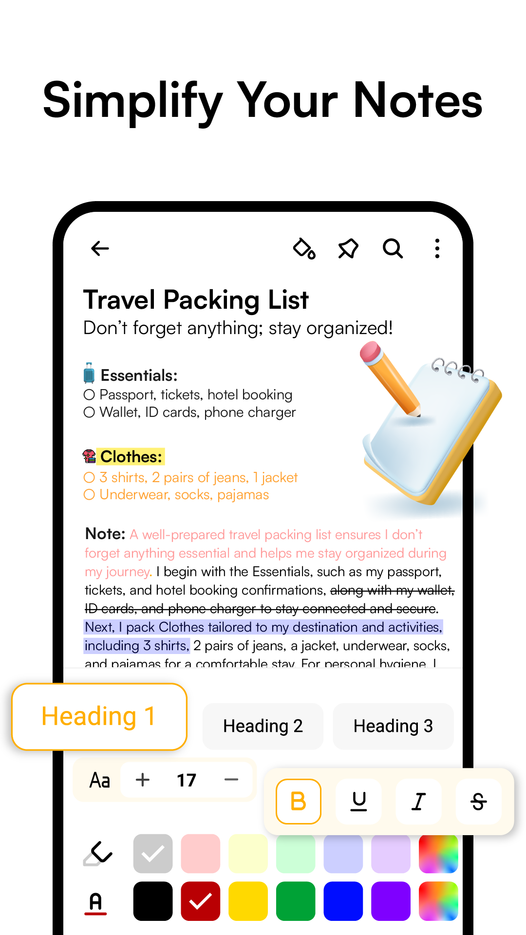 اسکرین شات 3 برنامه Notes: Color Notepad, Notebook