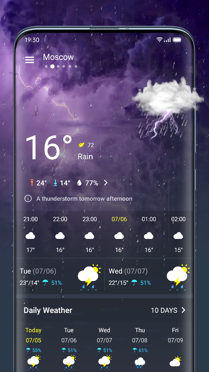 اسکرین شات 2 برنامه Live Weather & Radar, Alerts