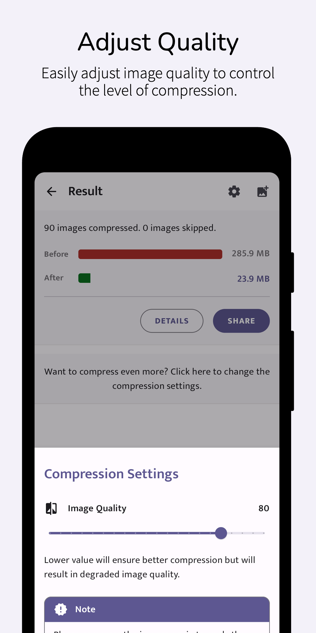 اسکرین شات 5 برنامه Compress Image - MB to kB