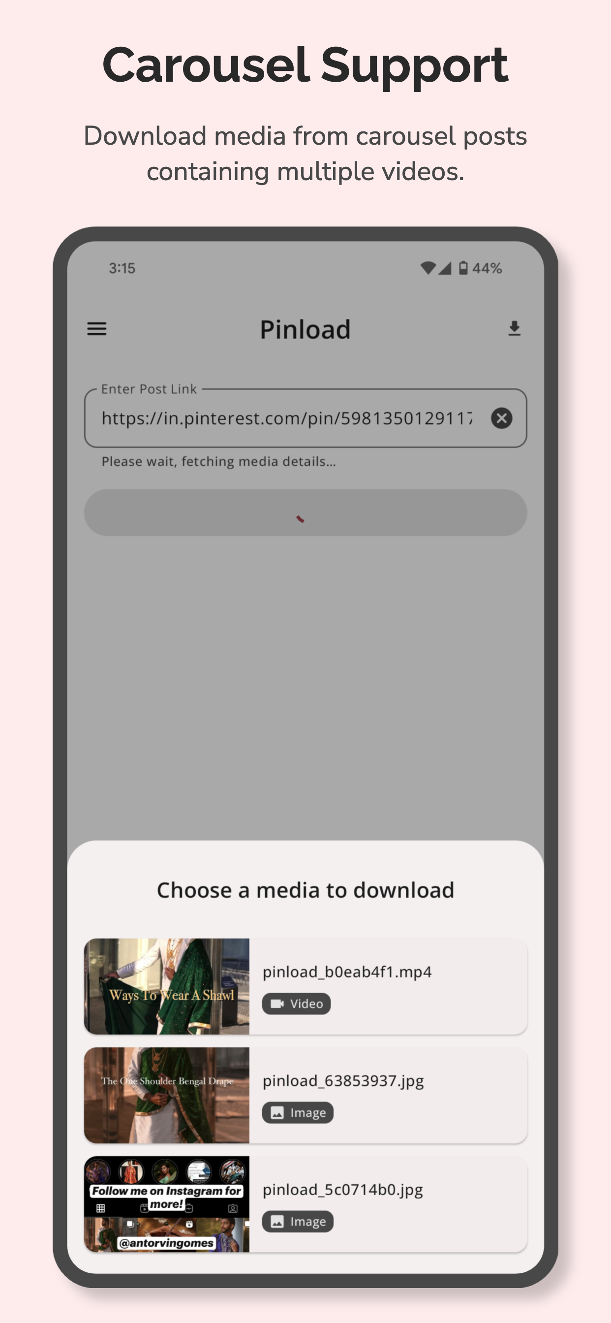 اسکرین شات 3 برنامه Video Downloader For Pinterest