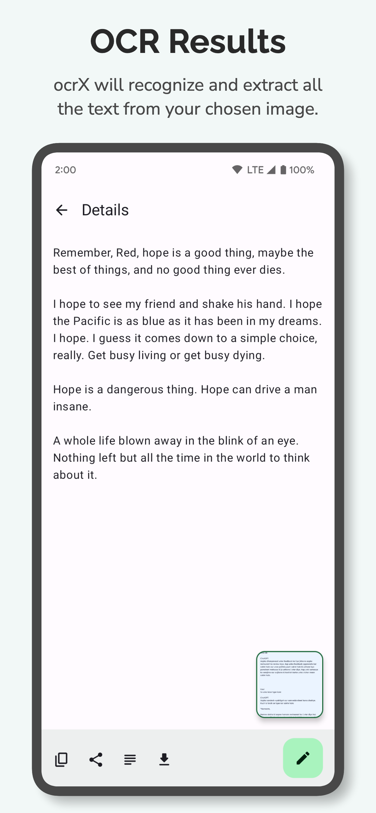 اسکرین شات 3 برنامه OCR - Image to Text - Extract