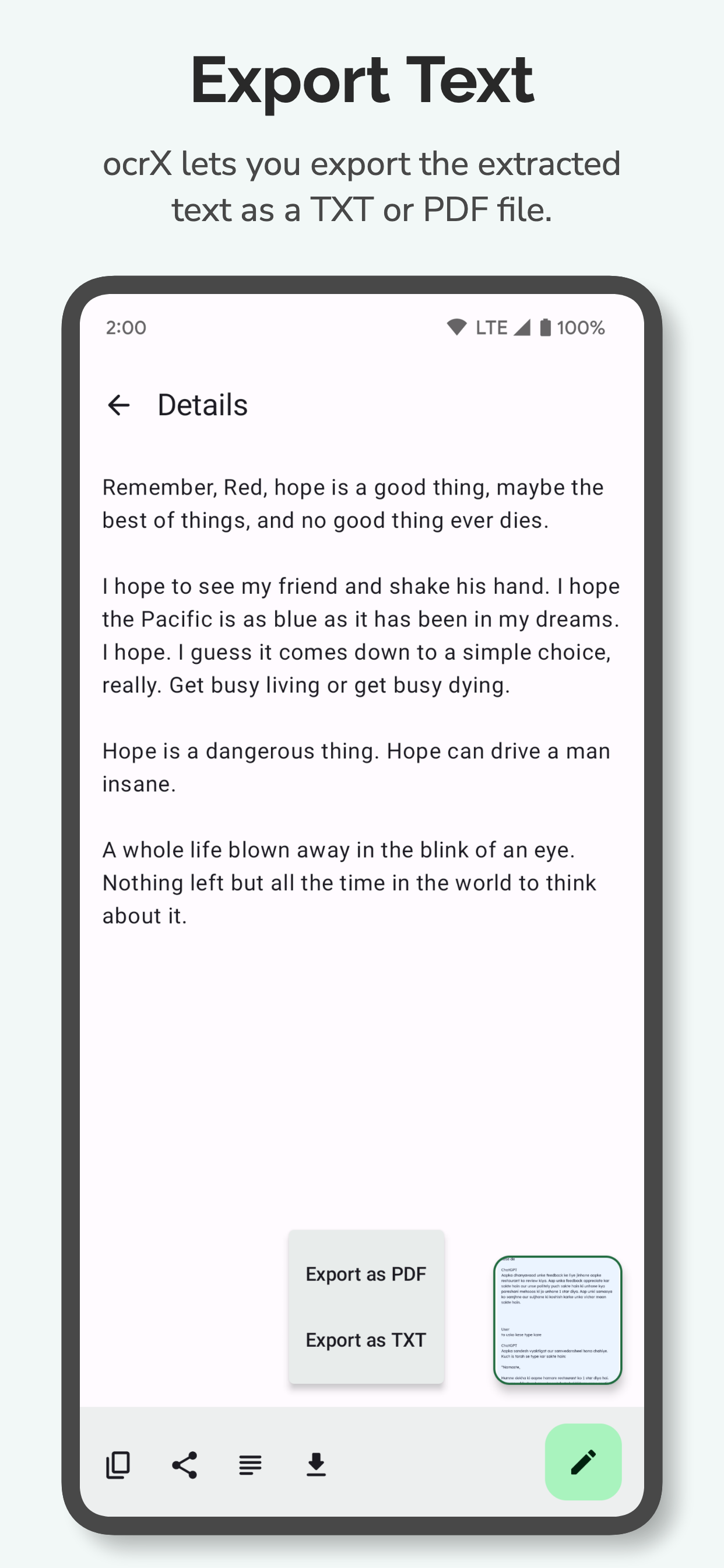 اسکرین شات 6 برنامه OCR - Image to Text - Extract